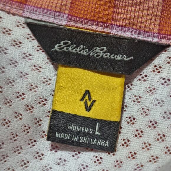 Eddie Bauer Travex Shirt Women Large Plaid Outdoor Nature Gorpcore Vented Hiking - Picture 2 of 9
